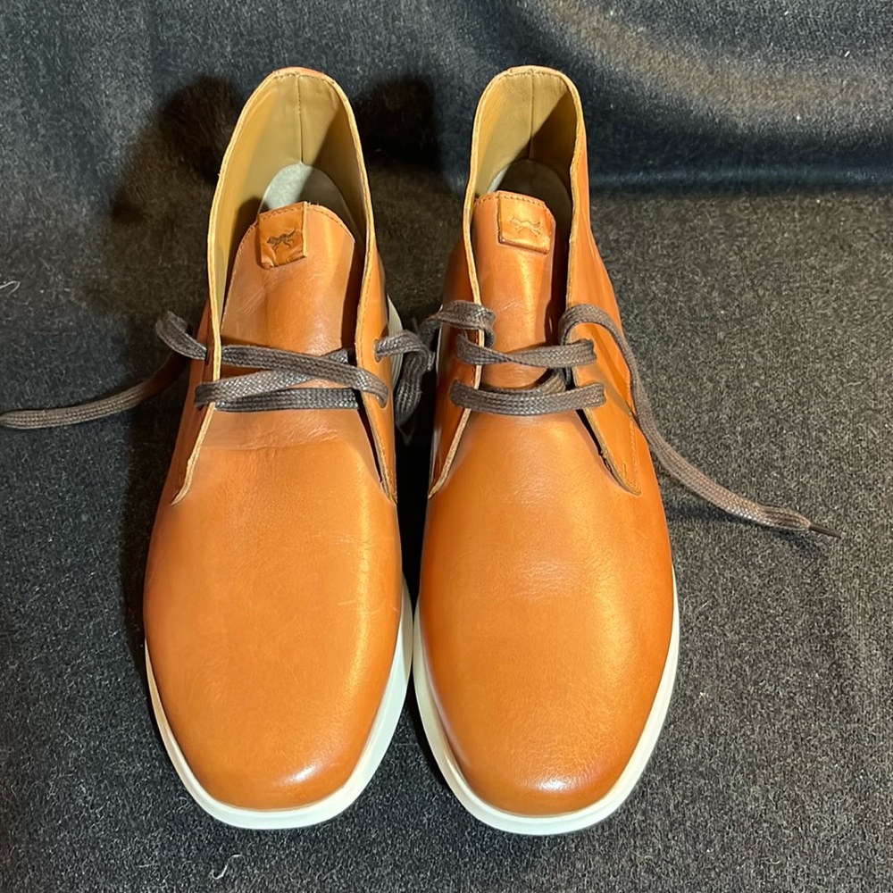 Men's Tan Leather Casual Lace-Up Shoes